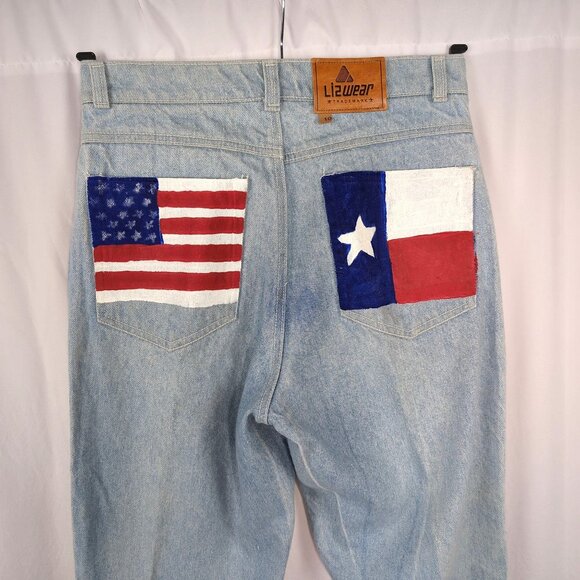 Vintage Liz Wear Jeans 10 Medium Hand Painted Art - Picture 6 of 9